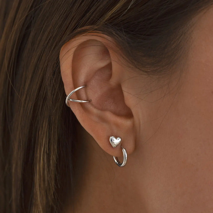 Uli - Crossed Earcuff Stainless Steel Timi of Sweden