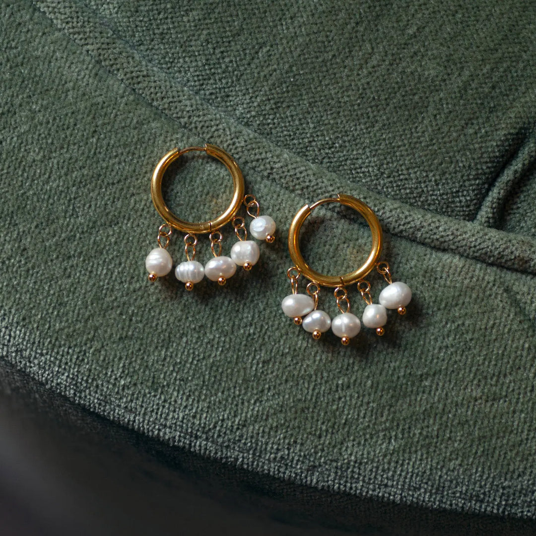 Estelle - Pearl Hoop Earrings Timi of Sweden