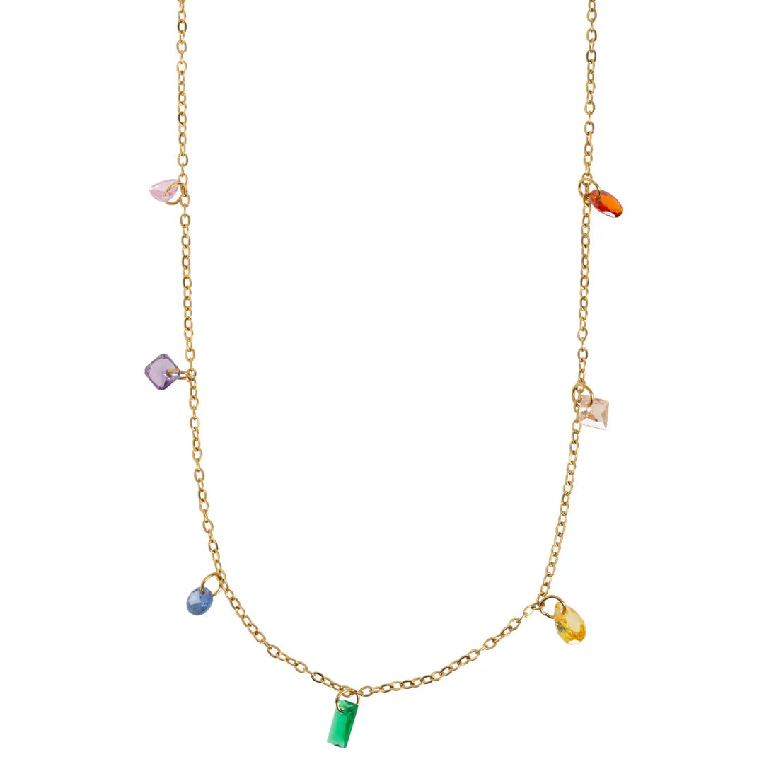 Sky - Multi Colored Chain Necklace Stainless Steel