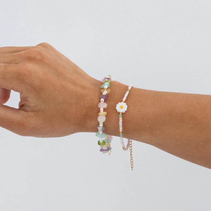 Tove - Daisy Flower Pastel Bead Bracelet