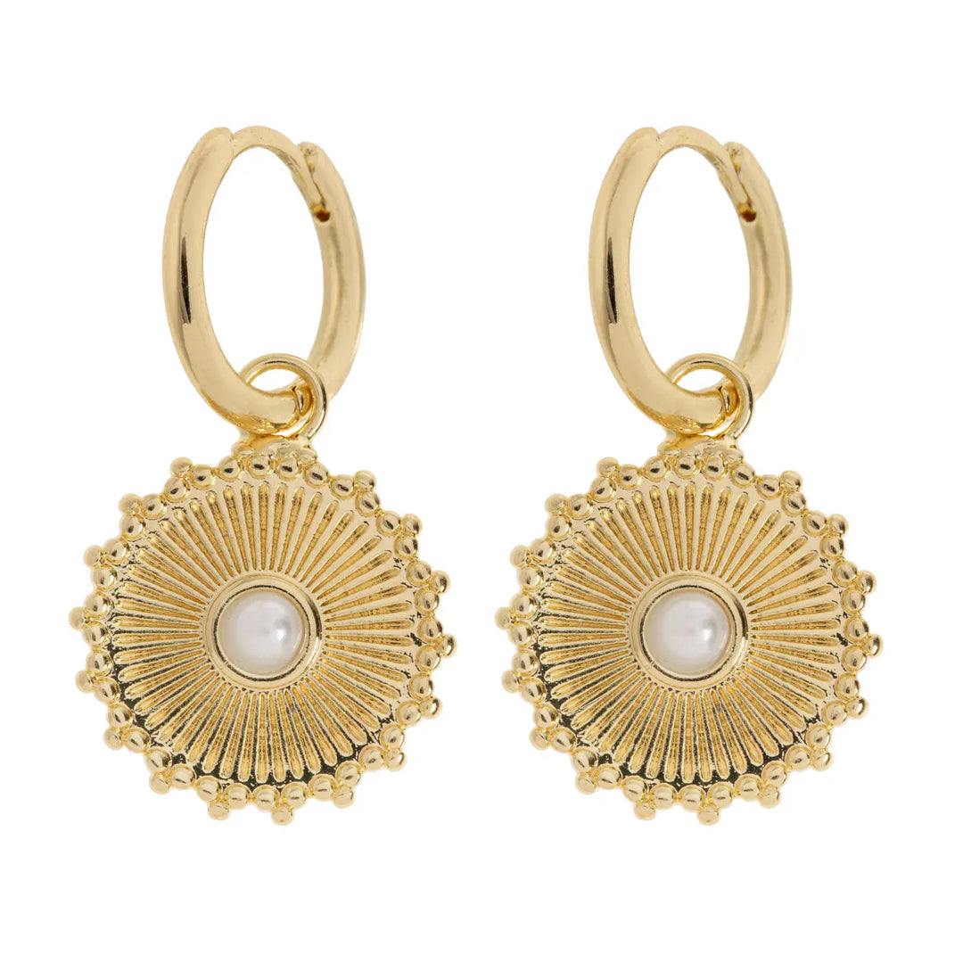 Alizha - Sun Pendant Hoop Earrings