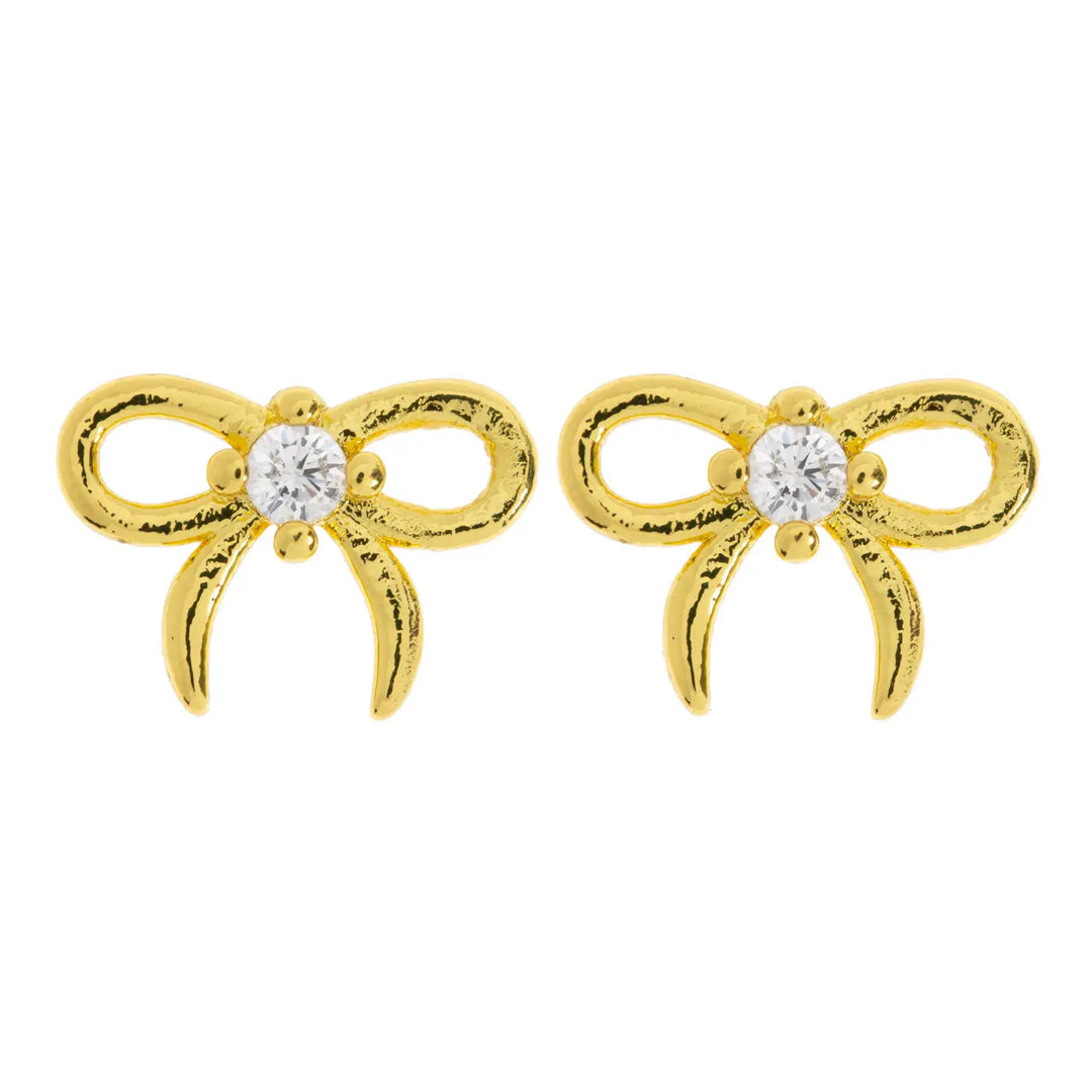 Juliette - Petite Bow with Crystal Stud Earrings