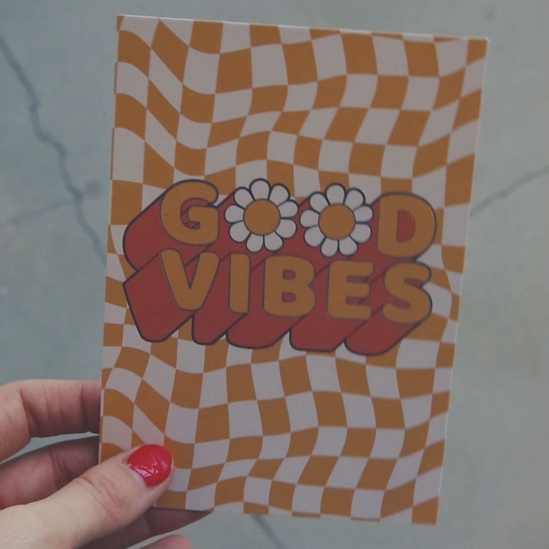 Good Vibes Retro Vykort