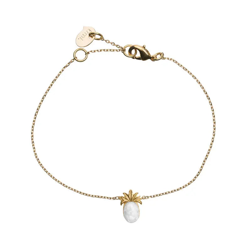 Pineapple & Stone Setting Bracelet Gold