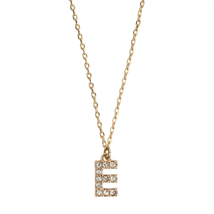 Crystal letter necklace E