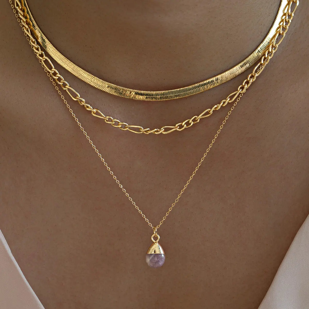 Gold Dipped Amethyst Necklace