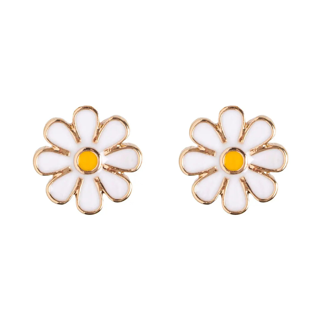 Enamel Daisy Stud Earrings