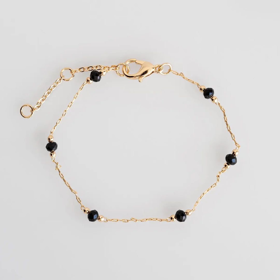 Delicate Bead Bracelet - Black | Summer