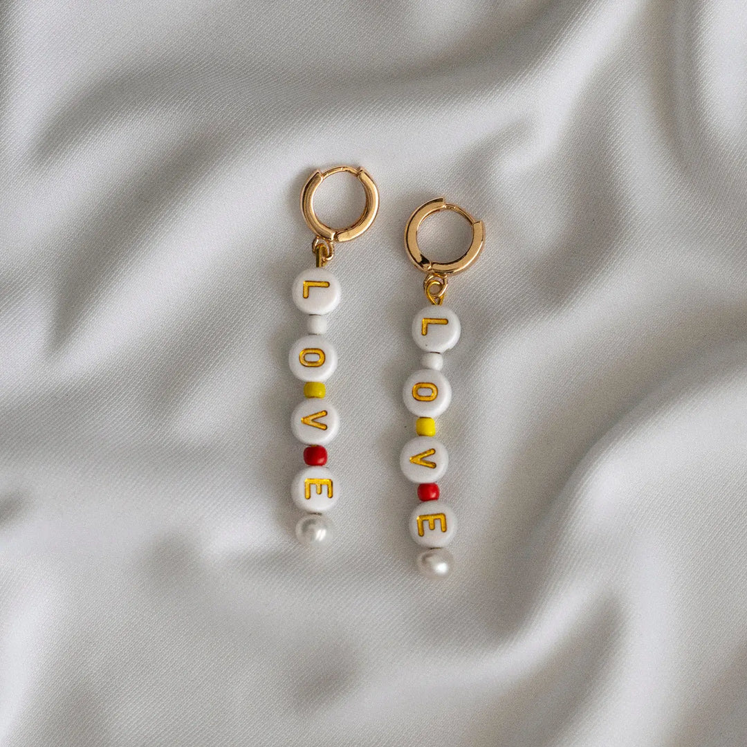 Bead Hoop Earrings LOVE | Summer