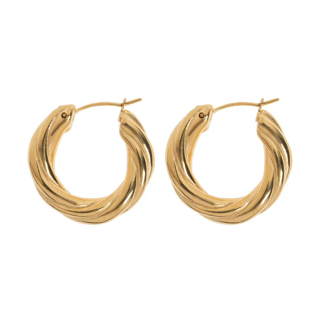 Curved Hoop Earrings | Stainless Steel