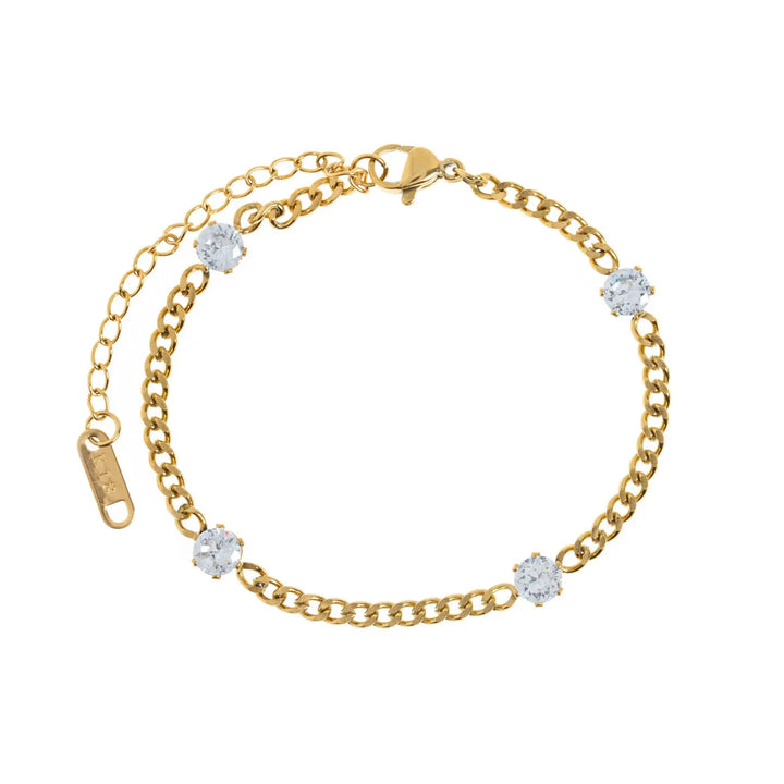 Ana - Chunky Crystal Bracelet Stainless Steel